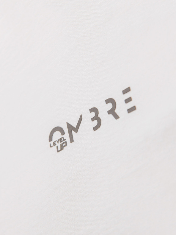 Ombre Clothing Ombre Clothing férfi hosszú ujjú pamut póló szegéllyel és mellrészén nyomattal