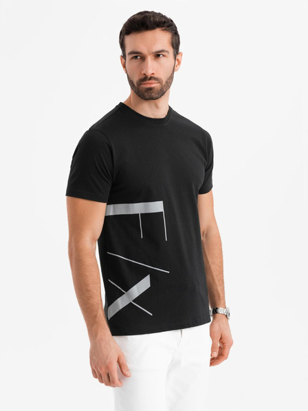 Ombre Clothing Ombre Clothing férfi pamut jersey póló nagy oldalsó felirattal
