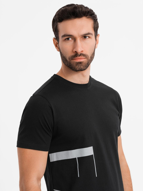 Ombre Clothing Ombre Clothing férfi pamut jersey póló nagy oldalsó felirattal