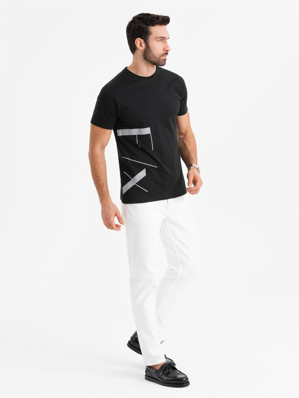 Ombre Clothing Ombre Clothing férfi pamut jersey póló nagy oldalsó felirattal