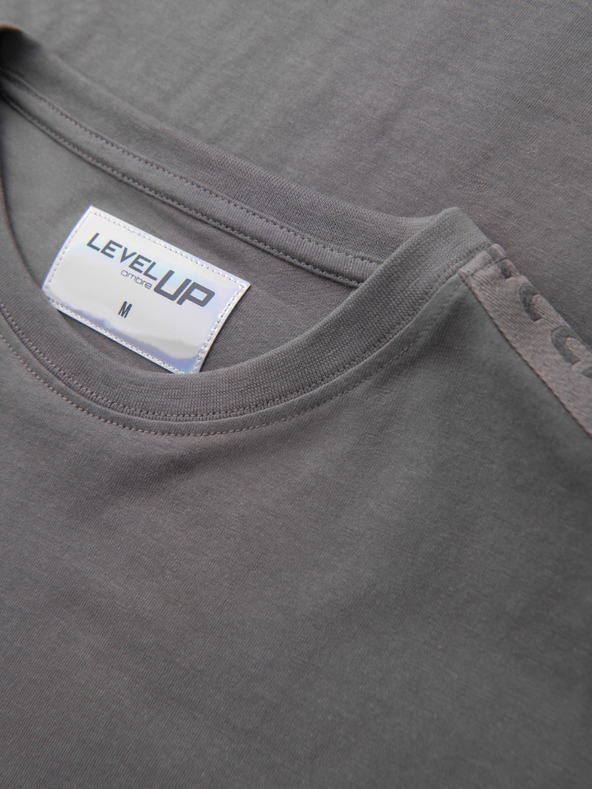 Ombre Clothing Ombre Clothing férfi hosszú ujjú pamut póló szegéllyel és mellrészén nyomattal