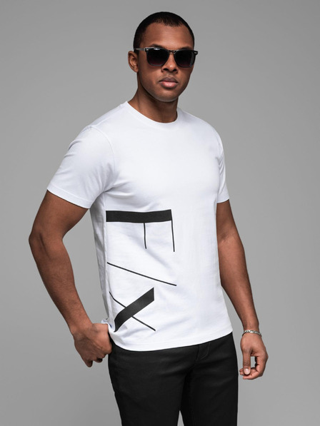 Ombre Clothing Ombre Clothing férfi pamut jersey póló nagy oldalsó felirattal