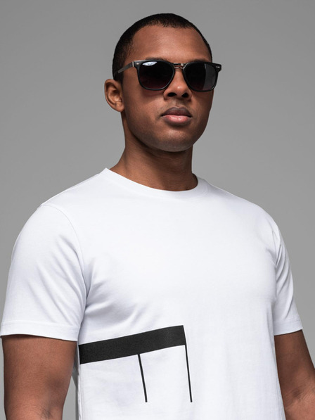 Ombre Clothing Ombre Clothing férfi pamut jersey póló nagy oldalsó felirattal