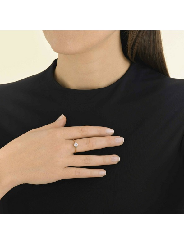 Rosefield Rosefield aranyozott rozsdamentes acél gyűrű cirkóniával Méret: