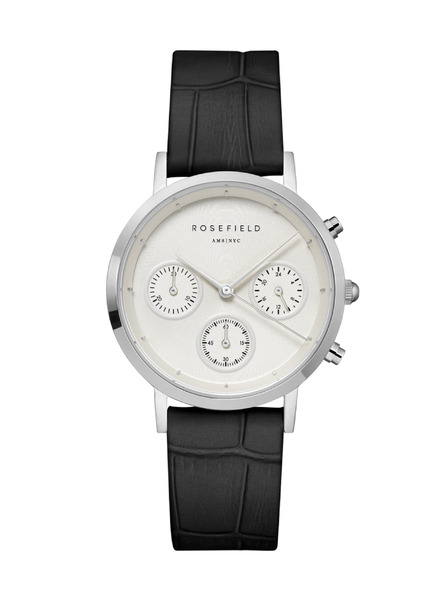 Rosefield Rosefield óra NCBS-N94 The Gabby White Sunray Croco Black Silver
