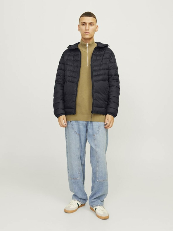 Jack & Jones Jack & Jones Férfi fekete steppelt kabát