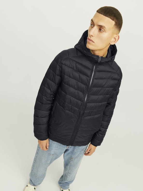 Jack & Jones Jack & Jones Férfi fekete steppelt kabát