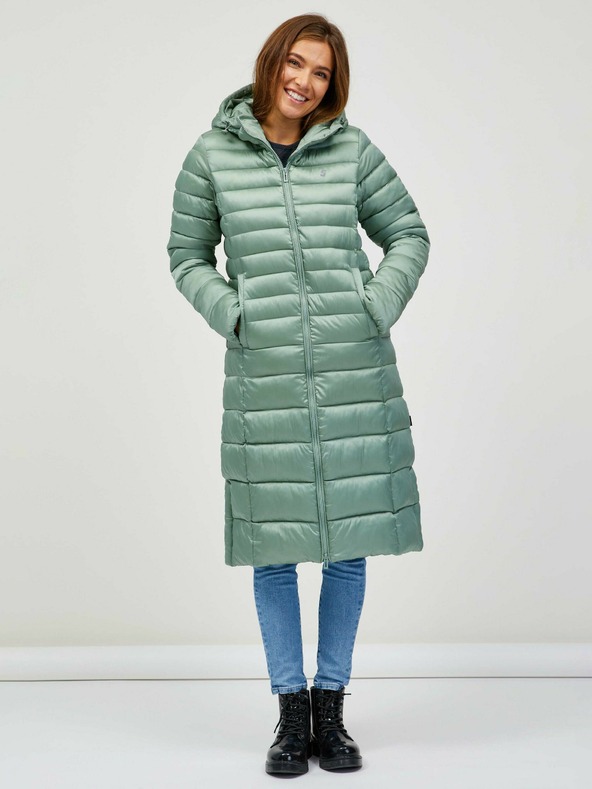 Sam 73 Világoszöld női steppelt kabát kapucnival SAM 73 Kumi