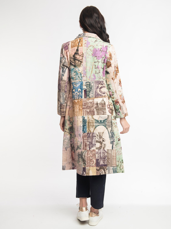 Orientique Orientique Digital Bézs színű női mintás kabát