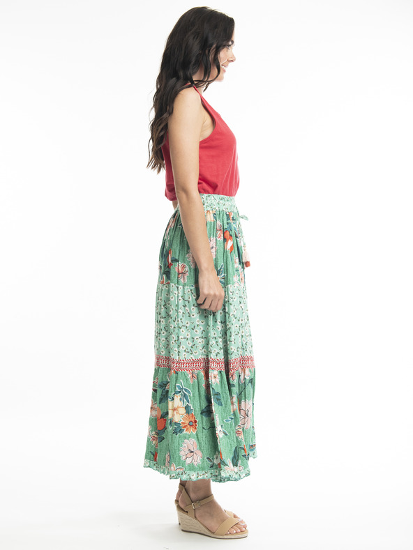 Orientique Orientique Kaleici világoszöld női virágos maxiszoknya