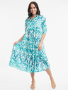 Orientique Türkizkék női mintás midi ruha Orientique Izmir