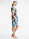 Orientique Kék női mintás ruha lenvászon Orientique Agios