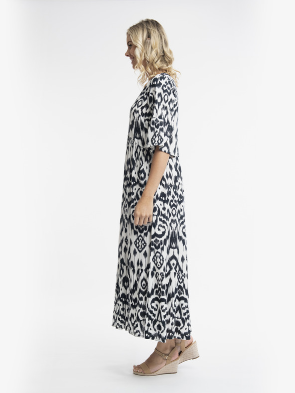 Orientique Fehér és fekete Orientique Izmir női mintás maxiruha