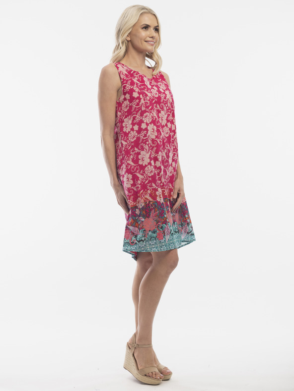 Orientique Narancssárga és rózsaszín Orientique női mintás fordítható ruha