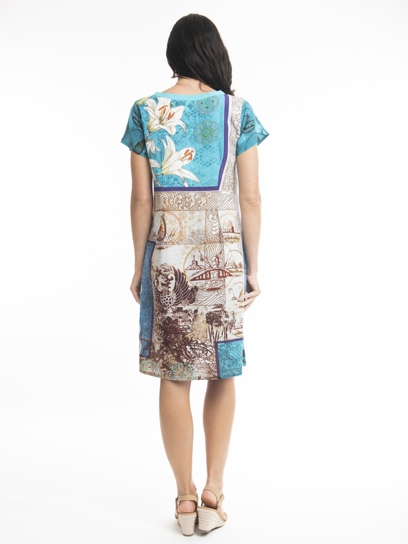 Orientique Türkiz női ruha vászon Orientique Leonardo