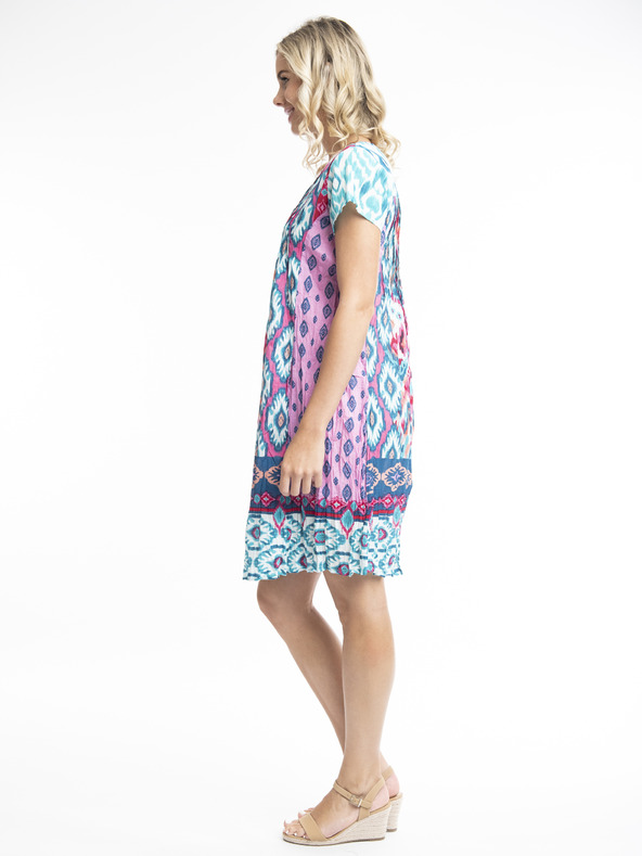 Orientique Rózsaszín és kék Orientique Izmir női mintás ruha