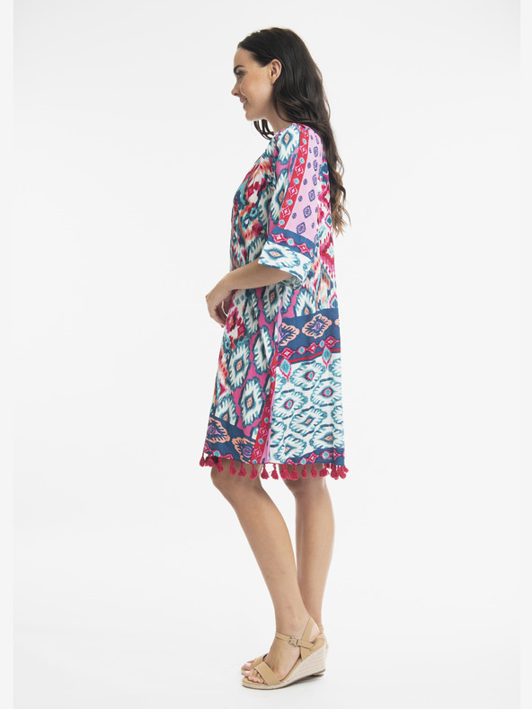 Orientique Rózsaszín és türkiz Orientique Izmir női mintás ruha