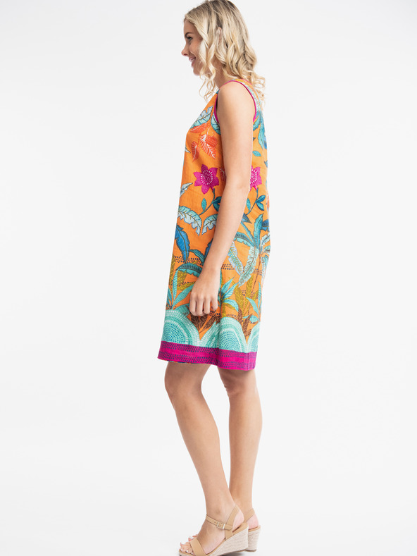 Orientique Narancssárga és kék Orientique Paphos női fordítható ruha