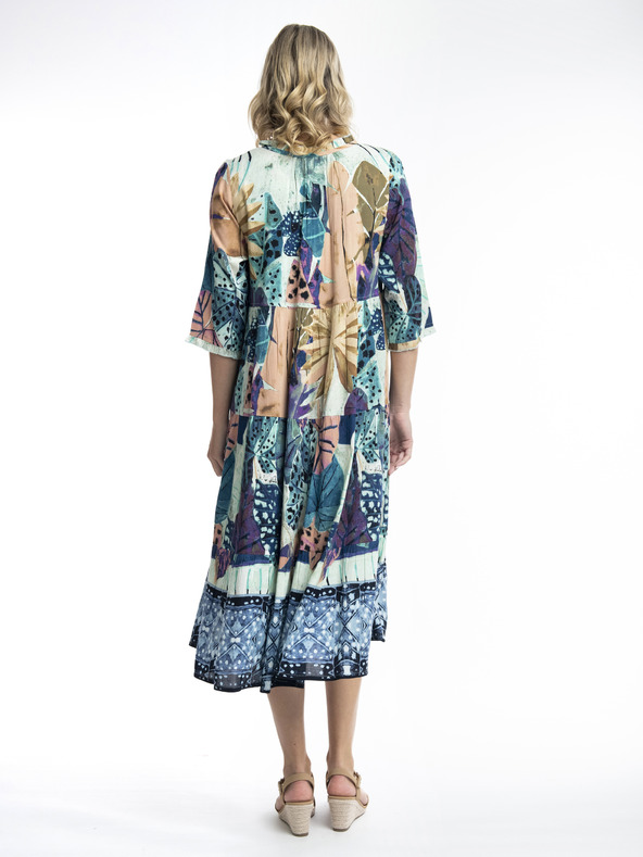 Orientique Orientique Agios kék női mintás midiruha