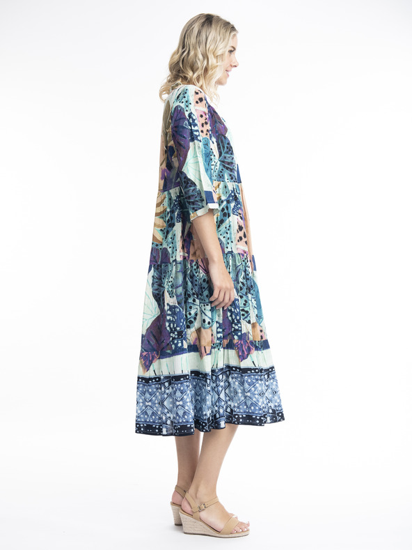 Orientique Orientique Agios kék női mintás midiruha