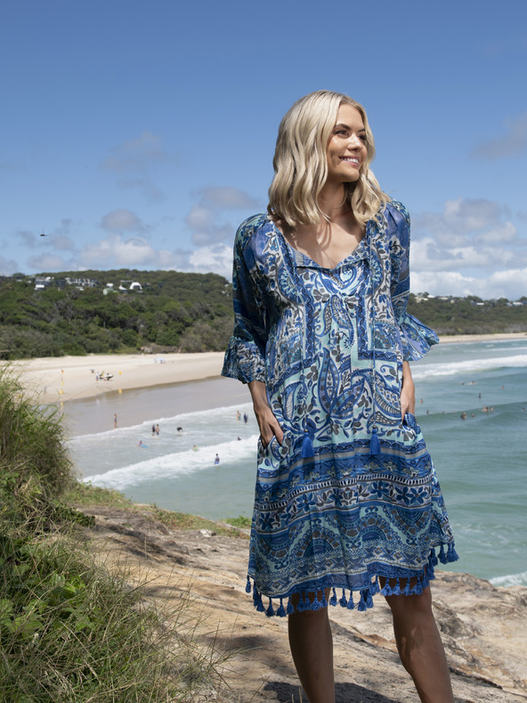 Orientique Kék Orientique női mintás ruha