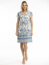 Orientique Bézs és kék Orientique Rodosz női virágos ruha