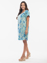 Orientique Orientique kék-mentol színű női mintás fordítható ruha