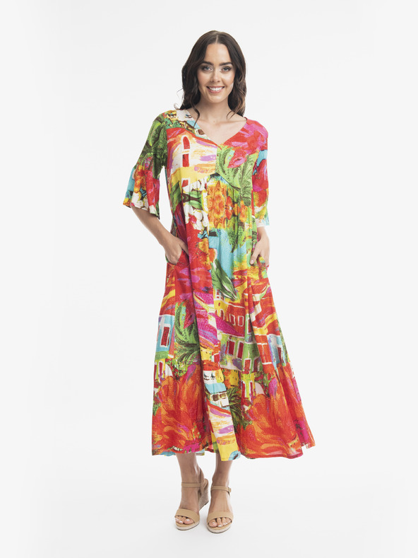 Orientique Orientique Aiya Napa piros női mintás maxiruha Orientique Aiya Napa