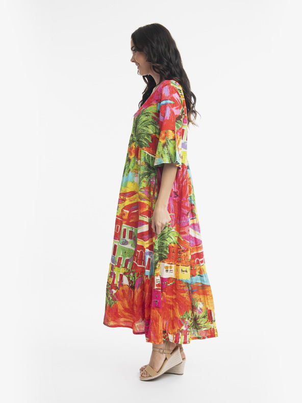 Orientique Orientique Aiya Napa piros női mintás maxiruha Orientique Aiya Napa