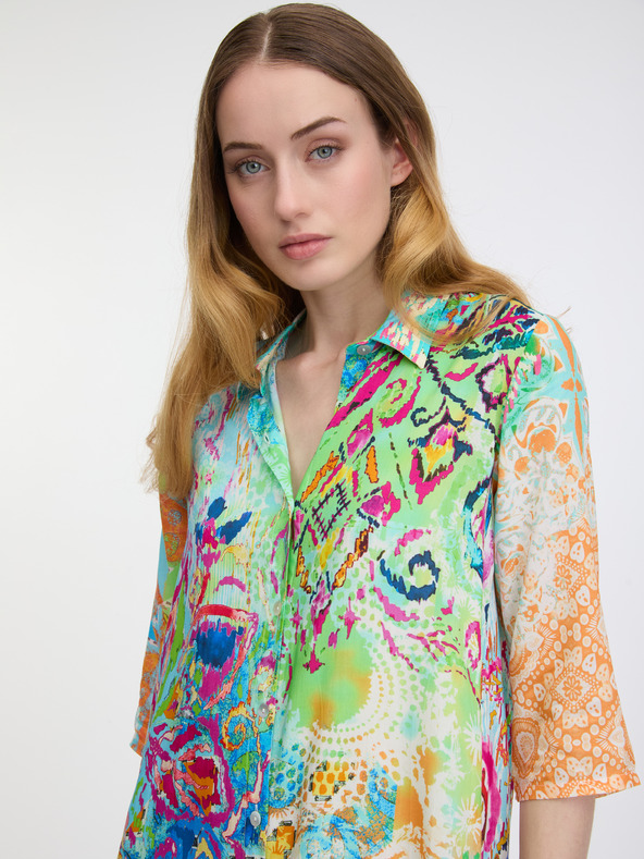 Orientique Kékeszöld Orientique női mintás pólóruha