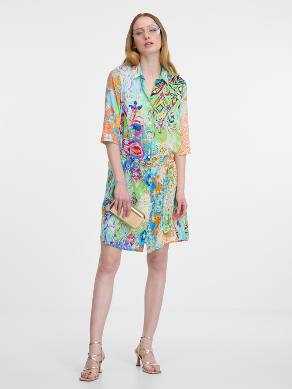 Orientique Kékeszöld Orientique női mintás pólóruha