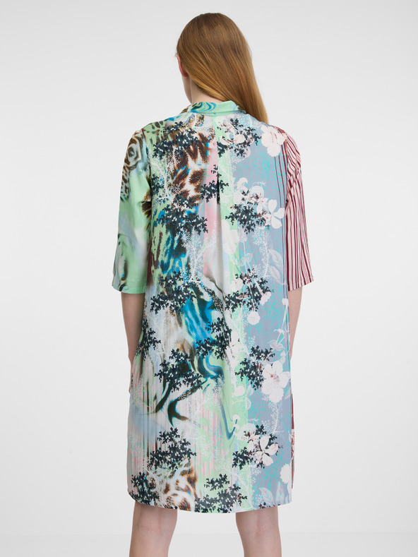 Orientique Orientique barna-zöld női mintás pólóruha