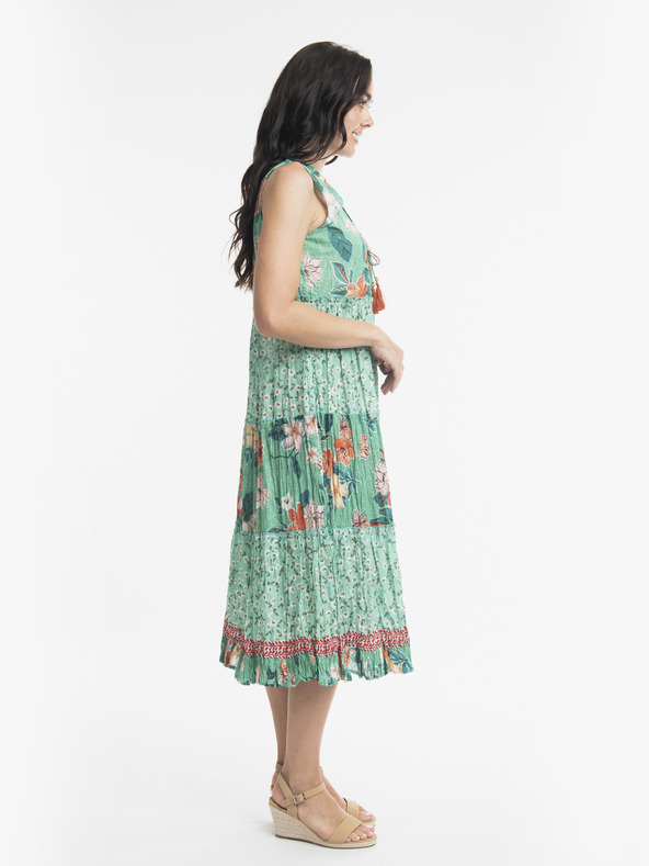 Orientique Orientique Kaleici zöld női virágos midi ruha Orientique Kaleici zöld női virágos midi ruha