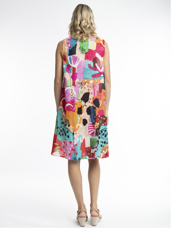 Orientique Kék és rózsaszín Orientique Alanya női mintás ruha