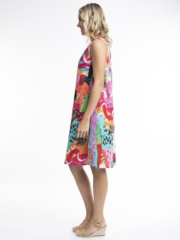 Orientique Kék és rózsaszín Orientique Alanya női mintás ruha