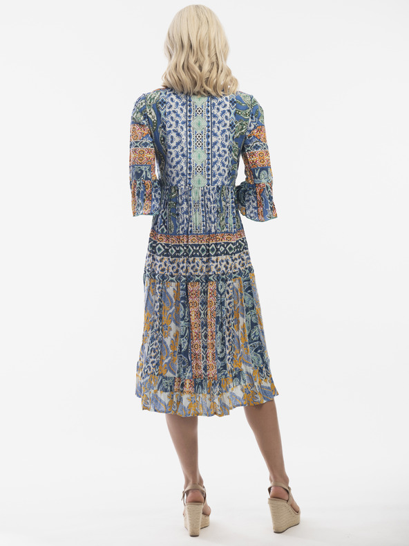 Orientique Narancssárga és kék Orientique női mintás ruha