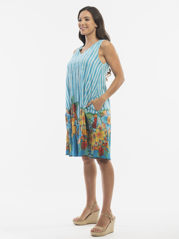 Orientique Orientique kék női mintás fordítható ruha