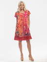 Orientique Piros és narancssárga Orientique női mintás ruha