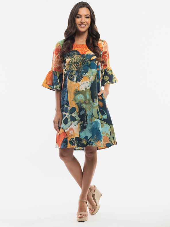 Orientique Sötétkék és narancssárga Orientique női ruha