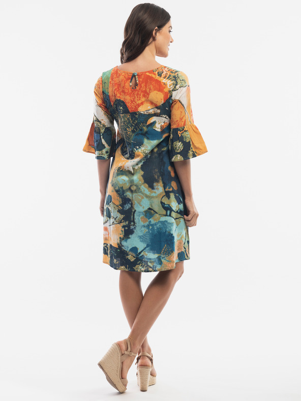 Orientique Sötétkék és narancssárga Orientique női ruha