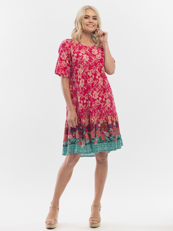 Orientique Sötét rózsaszín Orientique női virágos ruha