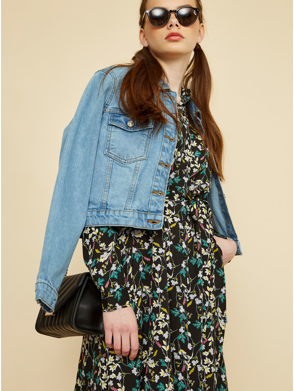 ZOOT.lab Fekete virágos pólóruha ZOOT.lab Karlotta