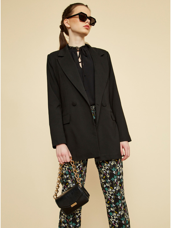 ZOOT.lab Fekete női virágos nadrág ZOOT.lab Rosalyn ZOOT.lab Rosalyn