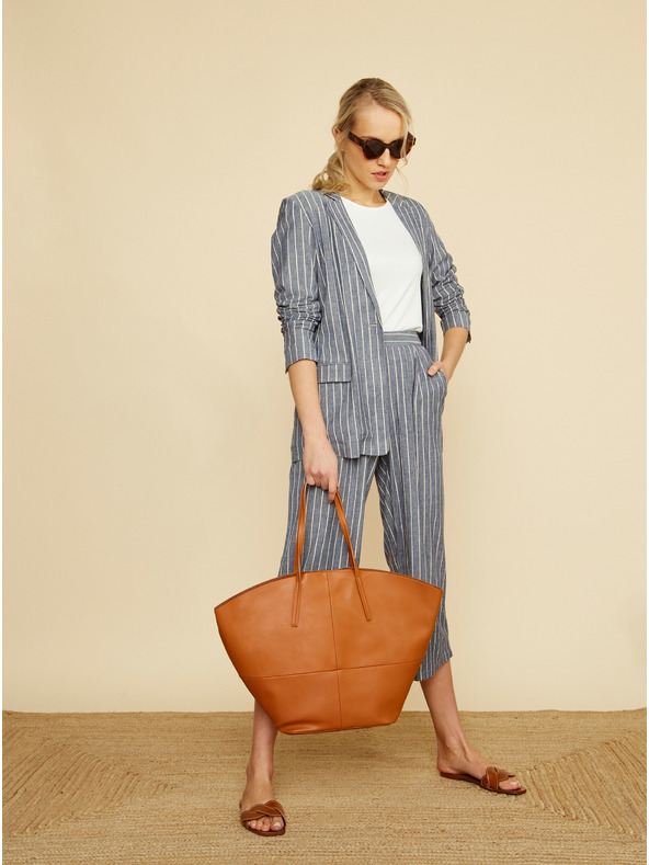 ZOOT.lab ZOOT.lab Ursala szürke és kék női csíkos kabát