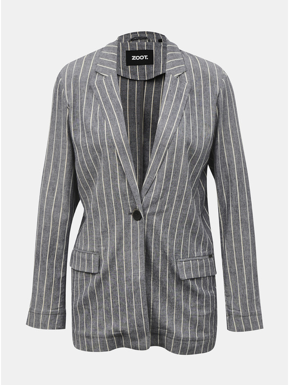 ZOOT.lab ZOOT.lab Ursala szürke és kék női csíkos kabát