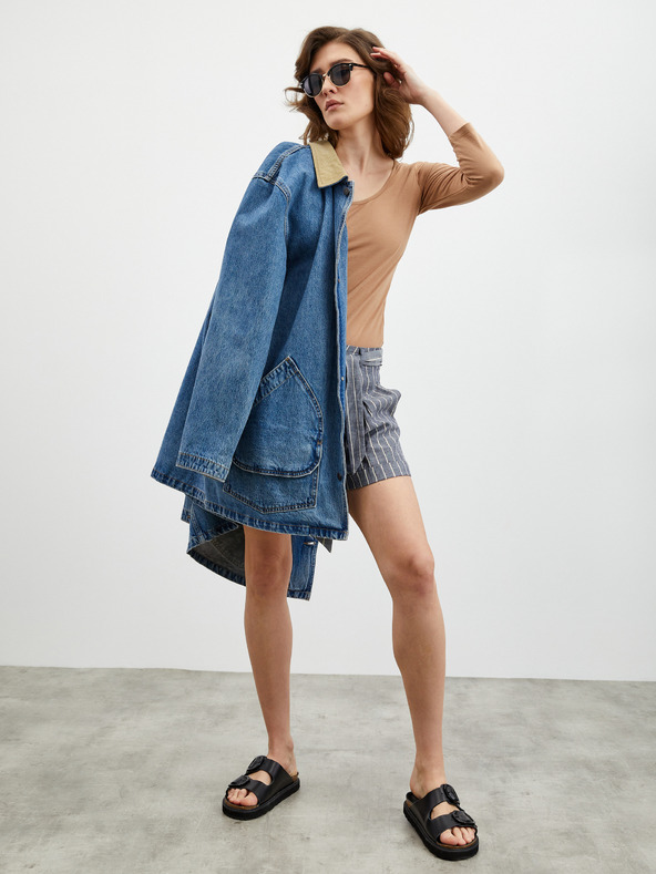 ZOOT.lab Szürke és kék csíkos női rövidnadrág ZOOT.lab Julette