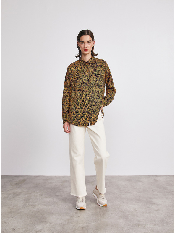 ZOOT.lab Fekete és barna női mintás laza póló METROOPOLIS by ZOOT.lab Ingrid