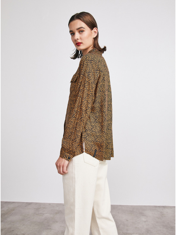 ZOOT.lab Fekete és barna női mintás laza póló METROOPOLIS by ZOOT.lab Ingrid