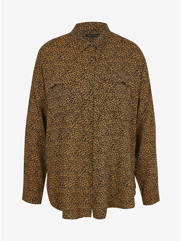 ZOOT.lab Fekete és barna női mintás laza póló METROOPOLIS by ZOOT.lab Ingrid