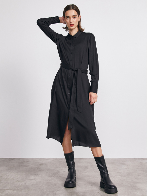 ZOOT.lab Fekete női ing midi ruha METROOPOLIS by ZOOT.lab Sharon
